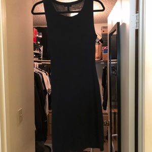 Cotton Black Sleeveless Dress with side rouching
